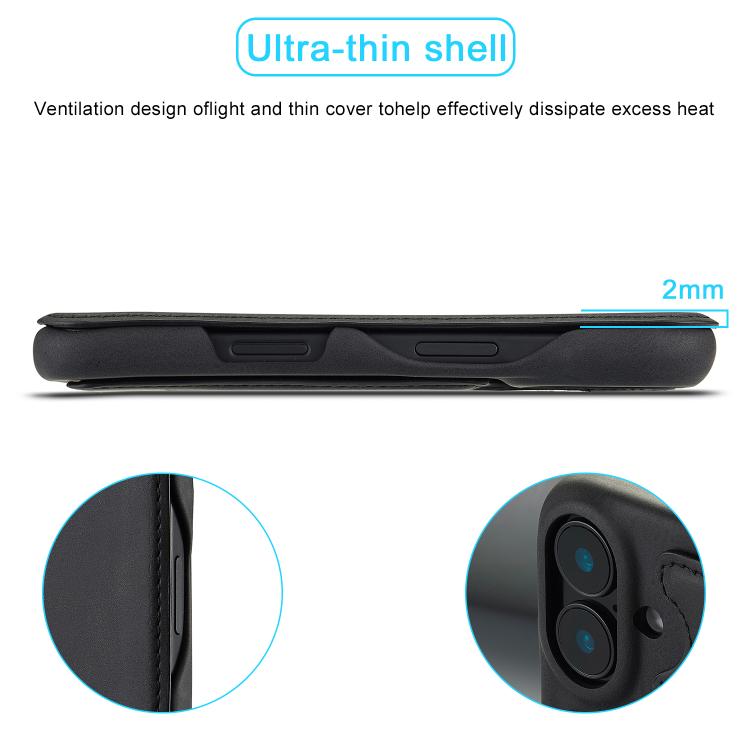 For iPhone 17 LC.IMEEKE Hon Ancient Series Flip Leather Phone Case(Black) - iPhone 17 Cases by LC.IMEEKE | Online Shopping UK | buy2fix