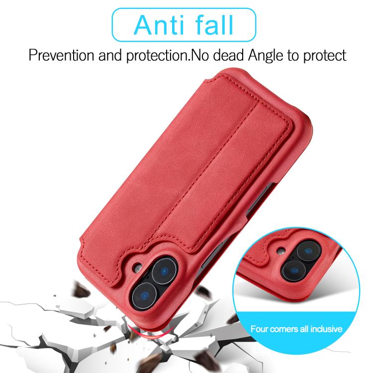 For iPhone 17 LC.IMEEKE Hon Ancient Series Flip Leather Phone Case(Red) - iPhone 17 Cases by LC.IMEEKE | Online Shopping UK | buy2fix