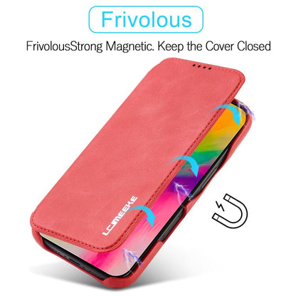 For iPhone 17 LC.IMEEKE Hon Ancient Series Flip Leather Phone Case(Red) - iPhone 17 Cases by LC.IMEEKE | Online Shopping UK | buy2fix