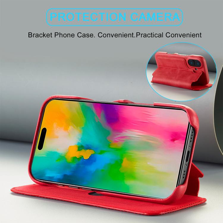 For iPhone 17 LC.IMEEKE Hon Ancient Series Flip Leather Phone Case(Red) - iPhone 17 Cases by LC.IMEEKE | Online Shopping UK | buy2fix