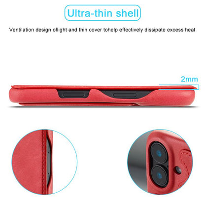 For iPhone 17 LC.IMEEKE Hon Ancient Series Flip Leather Phone Case(Red) - iPhone 17 Cases by LC.IMEEKE | Online Shopping UK | buy2fix