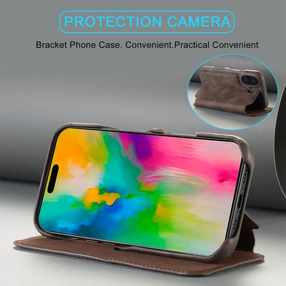 For iPhone 17 LC.IMEEKE Hon Ancient Series Flip Leather Phone Case(Coffee) - iPhone 17 Cases by LC.IMEEKE | Online Shopping UK | buy2fix