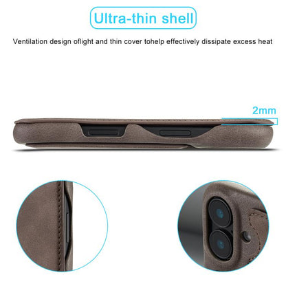 For iPhone 17 LC.IMEEKE Hon Ancient Series Flip Leather Phone Case(Coffee) - iPhone 17 Cases by LC.IMEEKE | Online Shopping UK | buy2fix