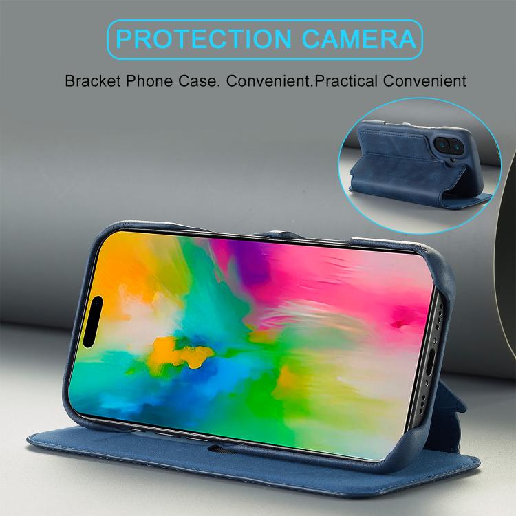 For iPhone 17 LC.IMEEKE Hon Ancient Series Flip Leather Phone Case(Blue) - iPhone 17 Cases by LC.IMEEKE | Online Shopping UK | buy2fix