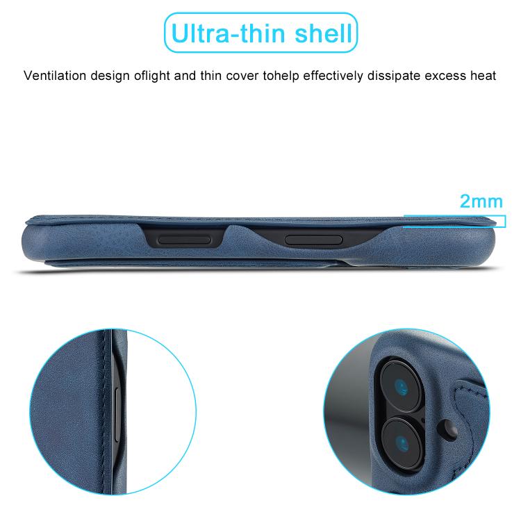 For iPhone 17 LC.IMEEKE Hon Ancient Series Flip Leather Phone Case(Blue) - iPhone 17 Cases by LC.IMEEKE | Online Shopping UK | buy2fix