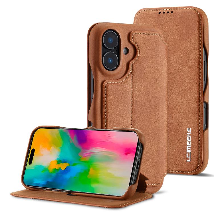 For iPhone 17 LC.IMEEKE Hon Ancient Series Flip Leather Phone Case(Brown) - iPhone 17 Cases by LC.IMEEKE | Online Shopping UK | buy2fix