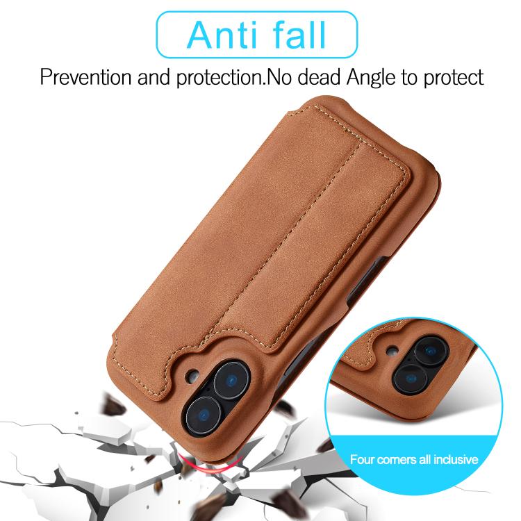For iPhone 17 LC.IMEEKE Hon Ancient Series Flip Leather Phone Case(Brown) - iPhone 17 Cases by LC.IMEEKE | Online Shopping UK | buy2fix