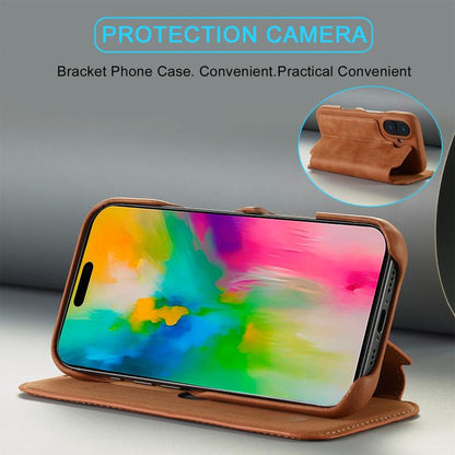 For iPhone 17 LC.IMEEKE Hon Ancient Series Flip Leather Phone Case(Brown) - iPhone 17 Cases by LC.IMEEKE | Online Shopping UK | buy2fix