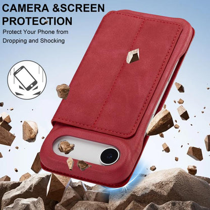 For iPhone 17 Air LC.IMEEKE Hon Ancient Series Flip Leather Phone Case(Red) - iPhone 17 Air Cases by LC.IMEEKE | Online Shopping UK | buy2fix