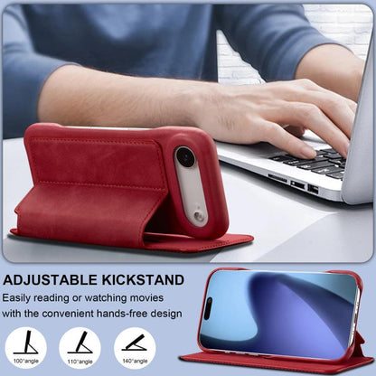 For iPhone 17 Air LC.IMEEKE Hon Ancient Series Flip Leather Phone Case(Red) - iPhone 17 Air Cases by LC.IMEEKE | Online Shopping UK | buy2fix