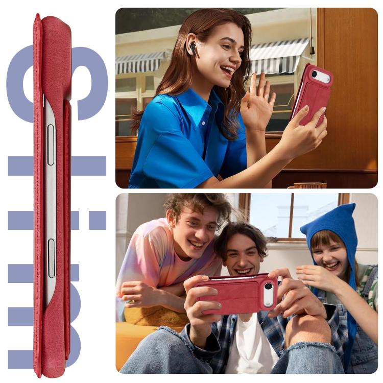 For iPhone 17 Air LC.IMEEKE Hon Ancient Series Flip Leather Phone Case(Red) - iPhone 17 Air Cases by LC.IMEEKE | Online Shopping UK | buy2fix