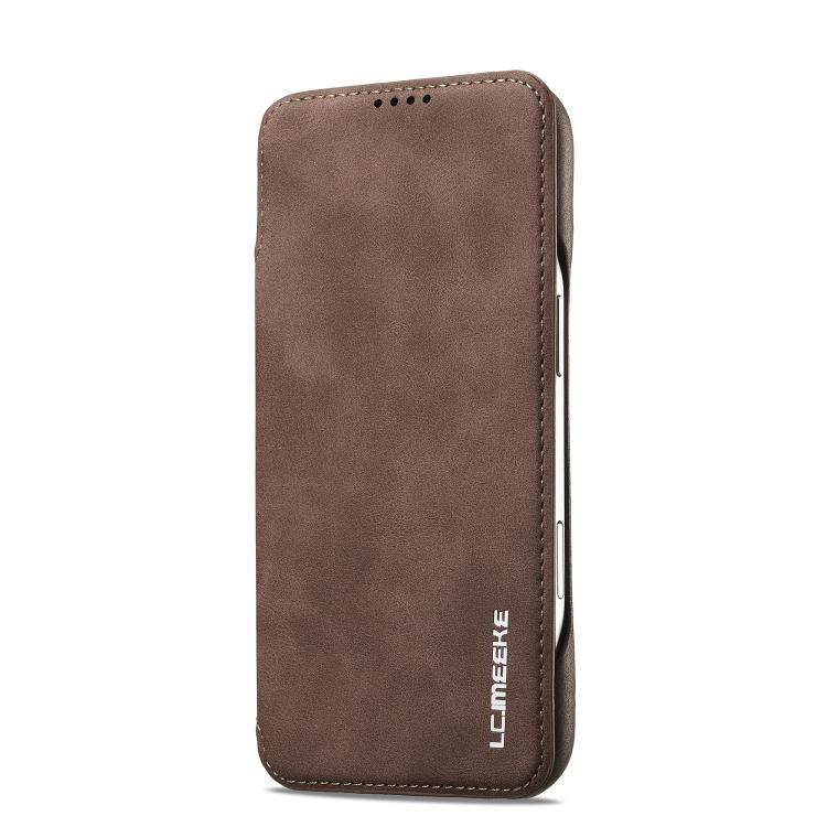 For iPhone 17 Air LC.IMEEKE Hon Ancient Series Flip Leather Phone Case(Coffee) - iPhone 17 Air Cases by LC.IMEEKE | Online Shopping UK | buy2fix