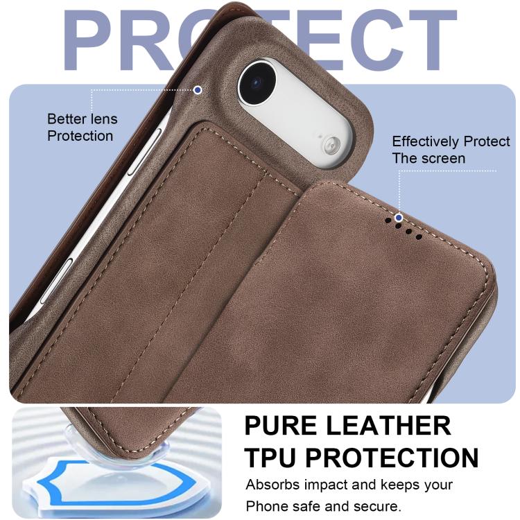 For iPhone 17 Air LC.IMEEKE Hon Ancient Series Flip Leather Phone Case(Coffee) - iPhone 17 Air Cases by LC.IMEEKE | Online Shopping UK | buy2fix