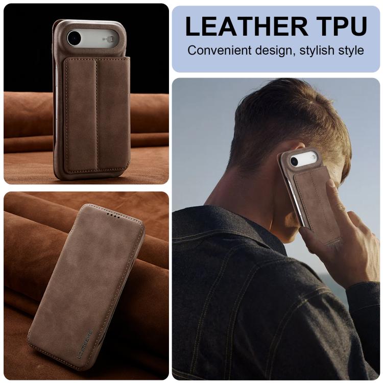 For iPhone 17 Air LC.IMEEKE Hon Ancient Series Flip Leather Phone Case(Coffee) - iPhone 17 Air Cases by LC.IMEEKE | Online Shopping UK | buy2fix