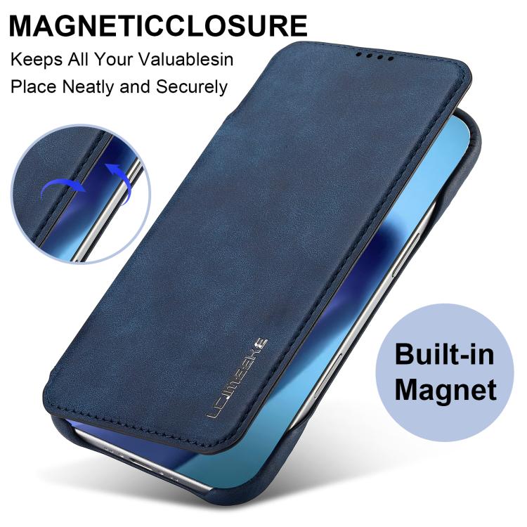 For iPhone Air LC.IMEEKE Hon Ancient Series Flip Leather Phone Case(Blue) - iPhone Air Cases by LC.IMEEKE | Online Shopping UK | buy2fix