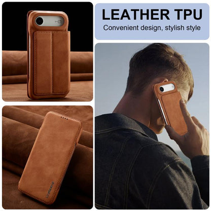 For iPhone Air LC.IMEEKE Hon Ancient Series Flip Leather Phone Case(Brown) - iPhone Air Cases by LC.IMEEKE | Online Shopping UK | buy2fix