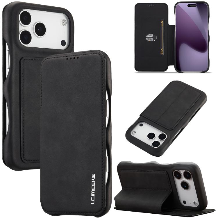 For iPhone 17 Pro LC.IMEEKE Hon Ancient Series Flip Leather Phone Case(Black) - iPhone 17 Pro Cases by LC.IMEEKE | Online Shopping UK | buy2fix