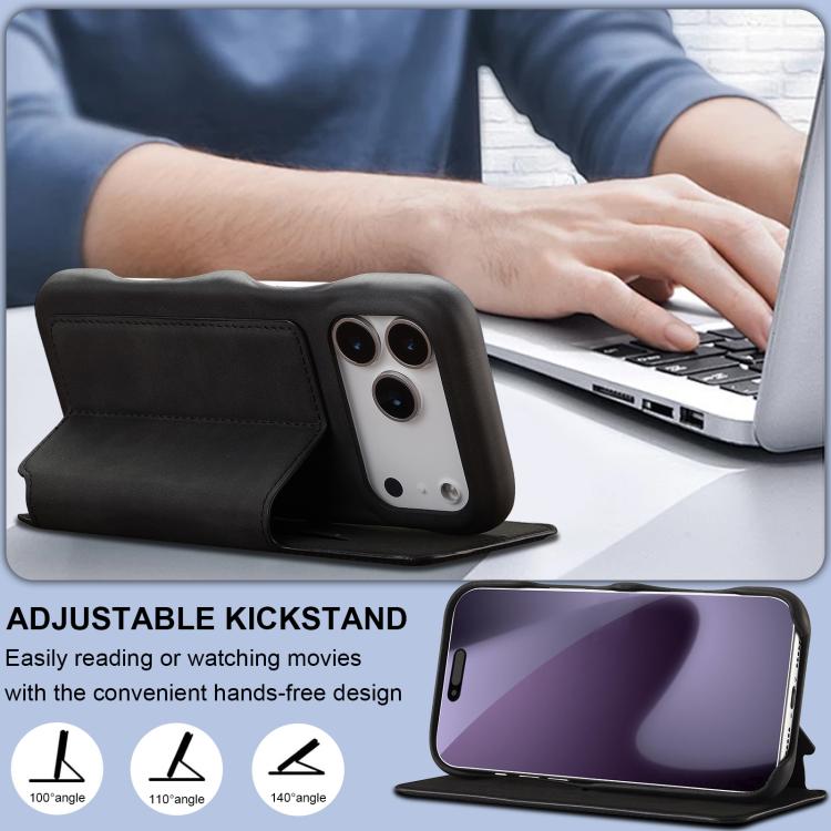 For iPhone 17 Pro LC.IMEEKE Hon Ancient Series Flip Leather Phone Case(Black) - iPhone 17 Pro Cases by LC.IMEEKE | Online Shopping UK | buy2fix