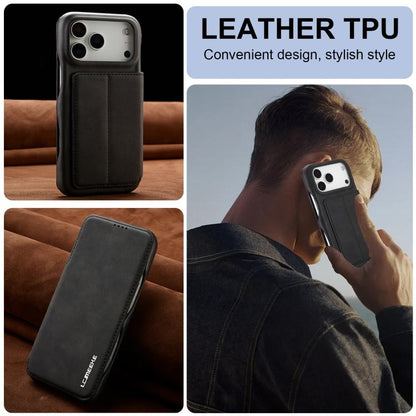 For iPhone 17 Pro LC.IMEEKE Hon Ancient Series Flip Leather Phone Case(Black) - iPhone 17 Pro Cases by LC.IMEEKE | Online Shopping UK | buy2fix