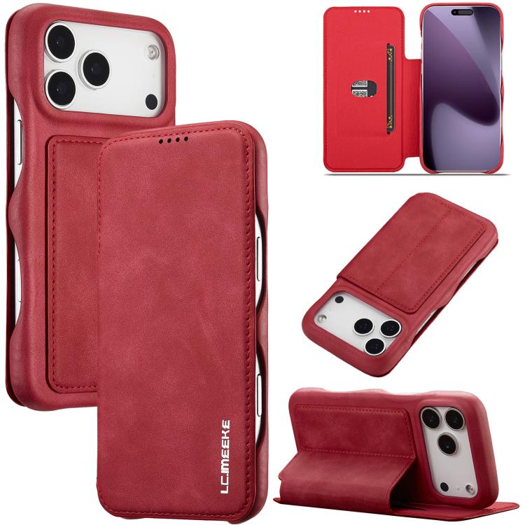 For iPhone 17 Pro LC.IMEEKE Hon Ancient Series Flip Leather Phone Case(Red) - iPhone 17 Pro Cases by LC.IMEEKE | Online Shopping UK | buy2fix