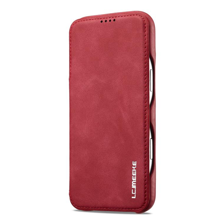 For iPhone 17 Pro LC.IMEEKE Hon Ancient Series Flip Leather Phone Case(Red) - iPhone 17 Pro Cases by LC.IMEEKE | Online Shopping UK | buy2fix