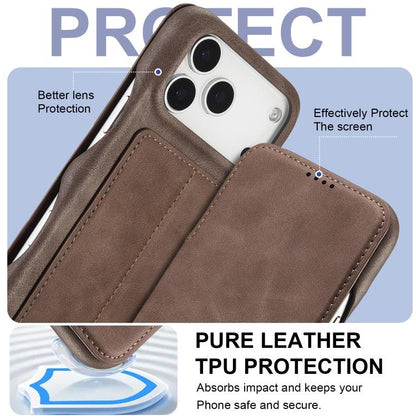 For iPhone 17 Pro LC.IMEEKE Hon Ancient Series Flip Leather Phone Case(Coffee) - iPhone 17 Pro Cases by LC.IMEEKE | Online Shopping UK | buy2fix