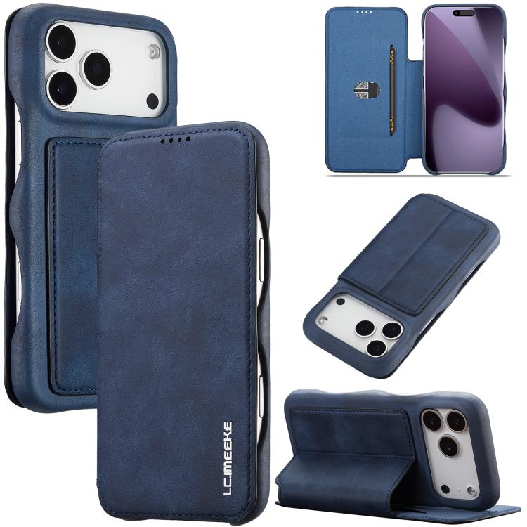 For iPhone 17 Pro LC.IMEEKE Hon Ancient Series Flip Leather Phone Case(Blue) - iPhone 17 Pro Cases by LC.IMEEKE | Online Shopping UK | buy2fix