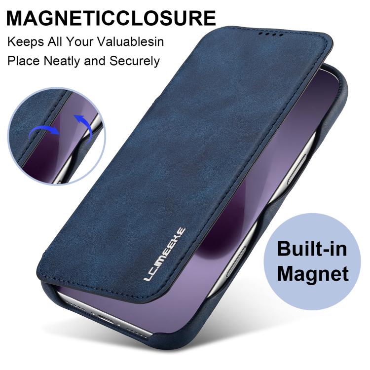 For iPhone 17 Pro LC.IMEEKE Hon Ancient Series Flip Leather Phone Case(Blue) - iPhone 17 Pro Cases by LC.IMEEKE | Online Shopping UK | buy2fix
