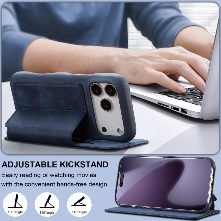 For iPhone 17 Pro LC.IMEEKE Hon Ancient Series Flip Leather Phone Case(Blue) - iPhone 17 Pro Cases by LC.IMEEKE | Online Shopping UK | buy2fix