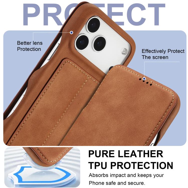 For iPhone 17 Pro LC.IMEEKE Hon Ancient Series Flip Leather Phone Case(Brown) - iPhone 17 Pro Cases by LC.IMEEKE | Online Shopping UK | buy2fix