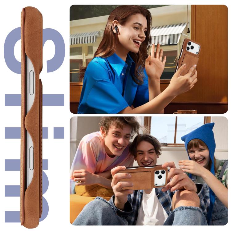 For iPhone 17 Pro LC.IMEEKE Hon Ancient Series Flip Leather Phone Case(Brown) - iPhone 17 Pro Cases by LC.IMEEKE | Online Shopping UK | buy2fix