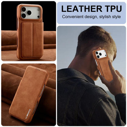 For iPhone 17 Pro LC.IMEEKE Hon Ancient Series Flip Leather Phone Case(Brown) - iPhone 17 Pro Cases by LC.IMEEKE | Online Shopping UK | buy2fix