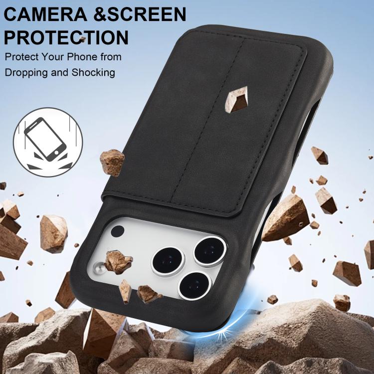 For iPhone 17 Pro Max LC.IMEEKE Hon Ancient Series Flip Leather Phone Case(Black) - iPhone 17 Pro Max Cases by LC.IMEEKE | Online Shopping UK | buy2fix