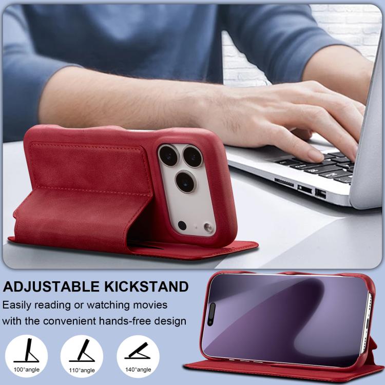 For iPhone 17 Pro Max LC.IMEEKE Hon Ancient Series Flip Leather Phone Case(Red) - iPhone 17 Pro Max Cases by LC.IMEEKE | Online Shopping UK | buy2fix