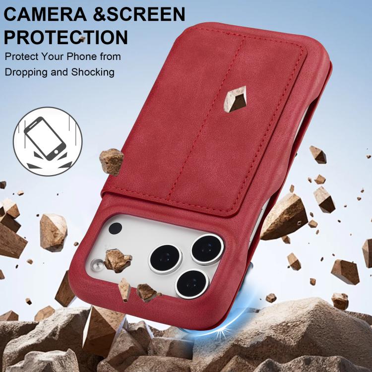 For iPhone 17 Pro Max LC.IMEEKE Hon Ancient Series Flip Leather Phone Case(Red) - iPhone 17 Pro Max Cases by LC.IMEEKE | Online Shopping UK | buy2fix