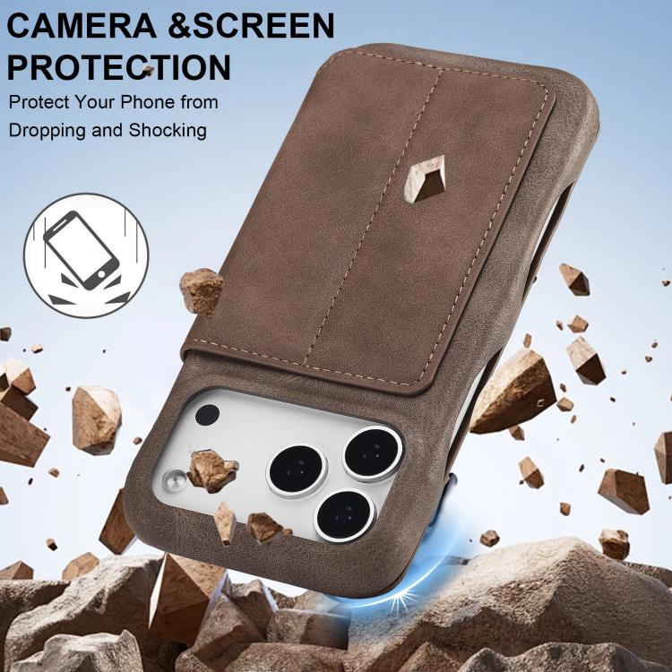 For iPhone 17 Pro Max LC.IMEEKE Hon Ancient Series Flip Leather Phone Case(Coffee) - iPhone 17 Pro Max Cases by LC.IMEEKE | Online Shopping UK | buy2fix