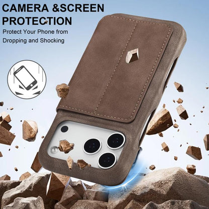 For iPhone 17 Pro Max LC.IMEEKE Hon Ancient Series Flip Leather Phone Case(Coffee) - iPhone 17 Pro Max Cases by LC.IMEEKE | Online Shopping UK | buy2fix