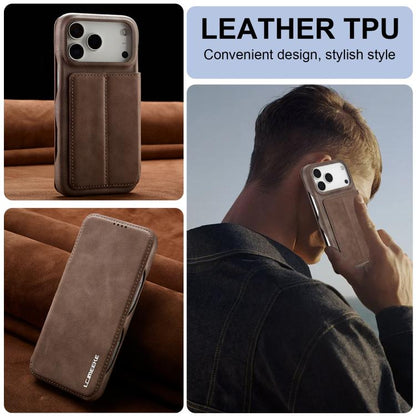 For iPhone 17 Pro Max LC.IMEEKE Hon Ancient Series Flip Leather Phone Case(Coffee) - iPhone 17 Pro Max Cases by LC.IMEEKE | Online Shopping UK | buy2fix