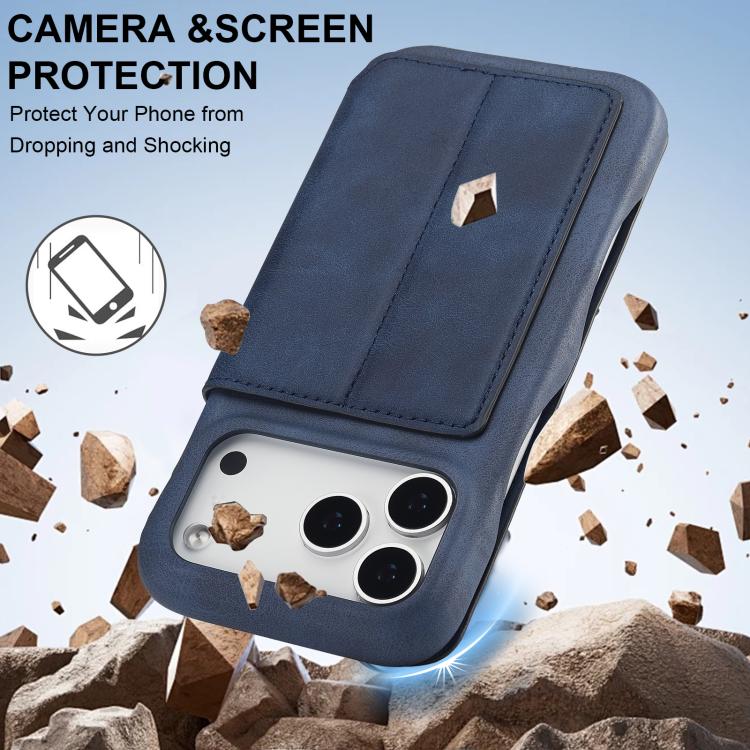 For iPhone 17 Pro Max LC.IMEEKE Hon Ancient Series Flip Leather Phone Case(Blue) - iPhone 17 Pro Max Cases by LC.IMEEKE | Online Shopping UK | buy2fix