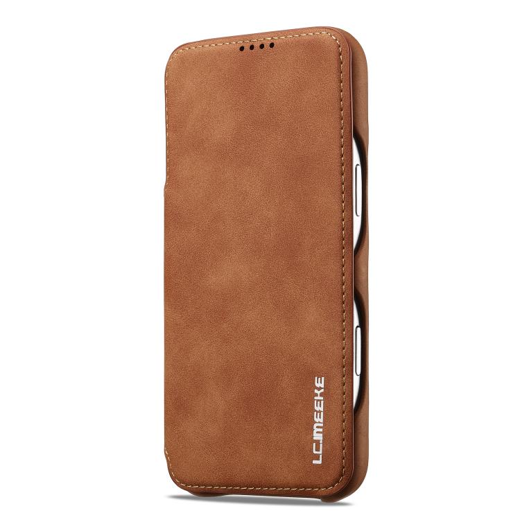 For iPhone 17 Pro Max LC.IMEEKE Hon Ancient Series Flip Leather Phone Case(Brown) - iPhone 17 Pro Max Cases by LC.IMEEKE | Online Shopping UK | buy2fix