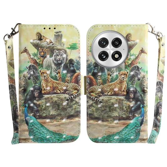 For OnePlus 13 3D Colored Flip Leather Phone Case(Zoo) by buy2fix