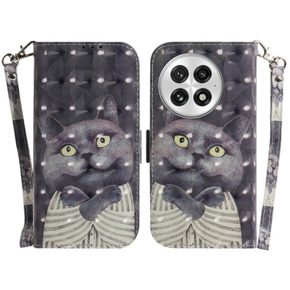 For OnePlus 13 3D Colored Flip Leather Phone Case(Hug Cat) by buy2fix