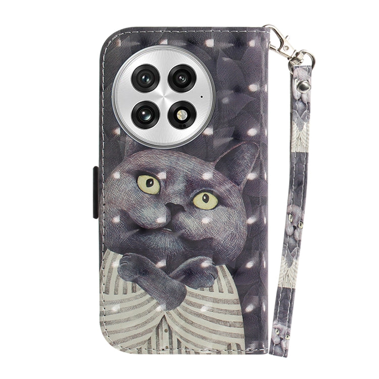 For OnePlus 13 3D Colored Flip Leather Phone Case(Hug Cat) by buy2fix