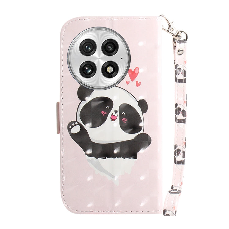 For OnePlus 13 3D Colored Flip Leather Phone Case(Heart Panda) by buy2fix