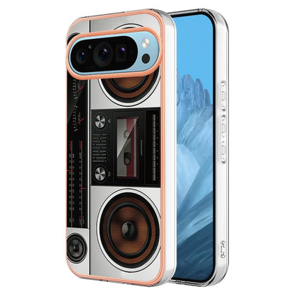 For Google Pixel 9 Pro XL Electroplating Dual-side IMD Phone Case(Retro Radio) - Google Cases by buy2fix | Online Shopping UK | buy2fix