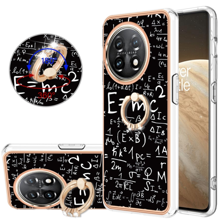 For OnePlus 11 Electroplating Dual-side IMD Phone Case with Ring Holder(Equation) by buy2fix