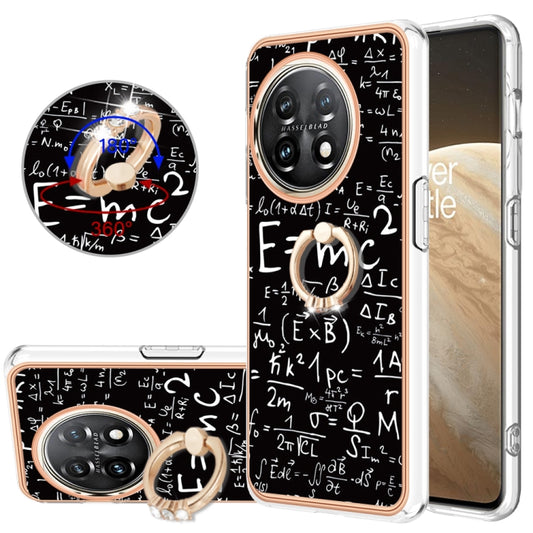 For OnePlus 11 Electroplating Dual-side IMD Phone Case with Ring Holder(Equation) by buy2fix
