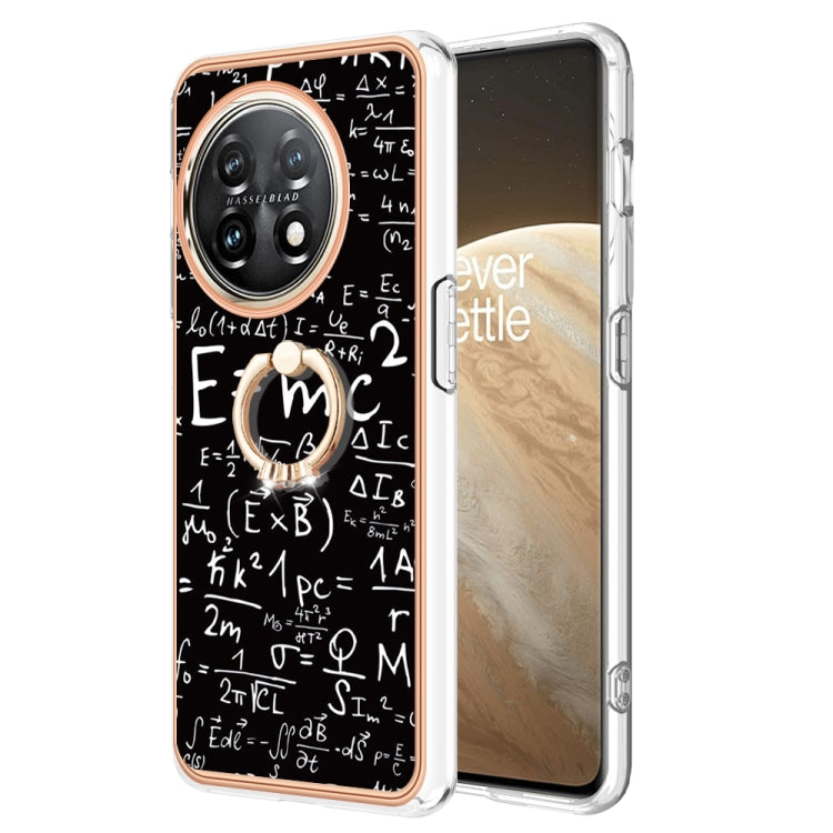 For OnePlus 11 Electroplating Dual-side IMD Phone Case with Ring Holder(Equation) by buy2fix