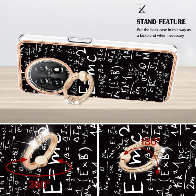 For OnePlus 11 Electroplating Dual-side IMD Phone Case with Ring Holder(Equation) by buy2fix