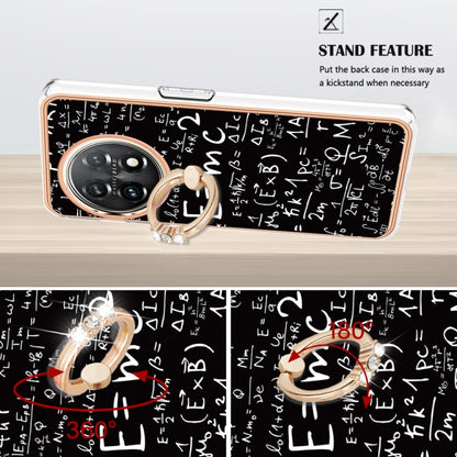 For OnePlus 11 Electroplating Dual-side IMD Phone Case with Ring Holder(Equation) by buy2fix